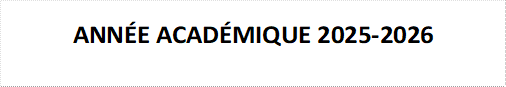 ANNÉE ACADÉMIQUE 2025-2026